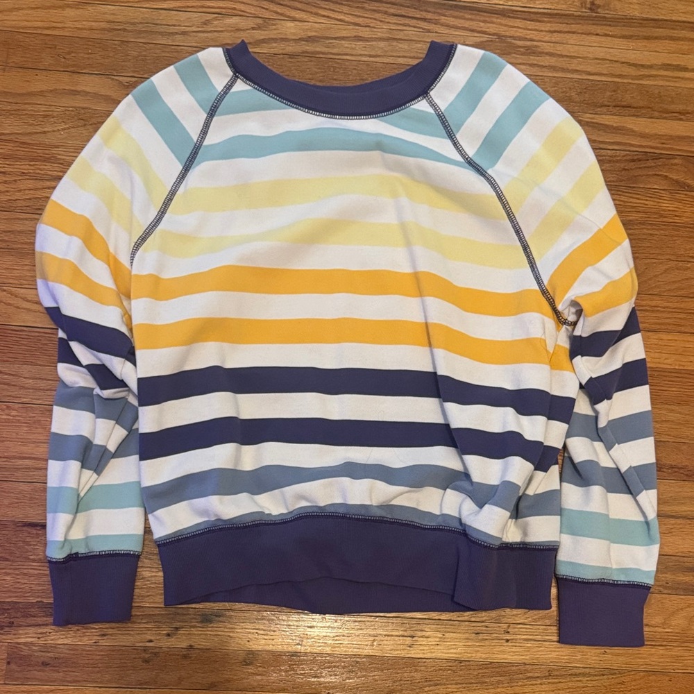 Old Navy Women's Striped Crew Neck Sweater - Blue, Yellow, White